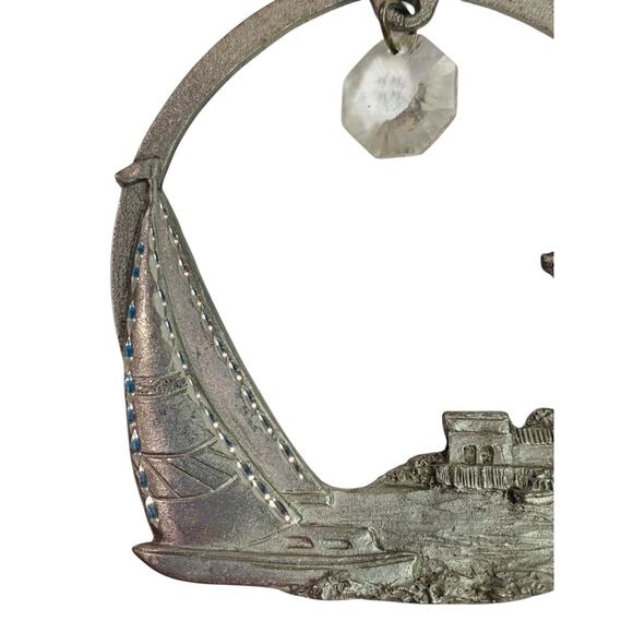 Spoontiques Pewter Ornament Suncatcher Prism Lighthouse Sailboat 3" - Picture 3 of 5